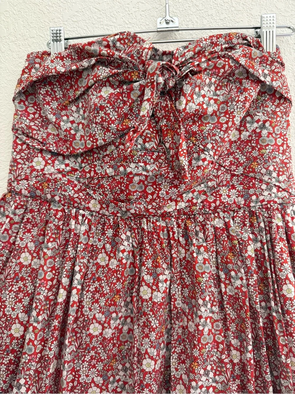 J Crew Liberty Tie-Front Midi Strapless Dress Size 4